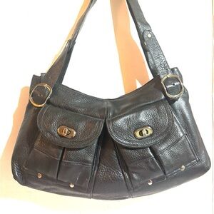 Carla Mancini black Leather Shoulder Bag